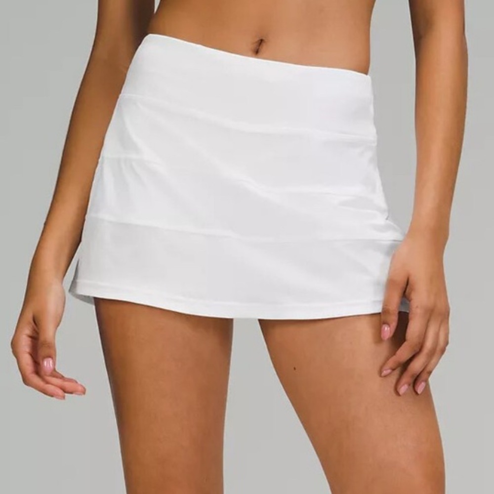Lululemon White Pace Rival Mid-Rise Skirt Size 10